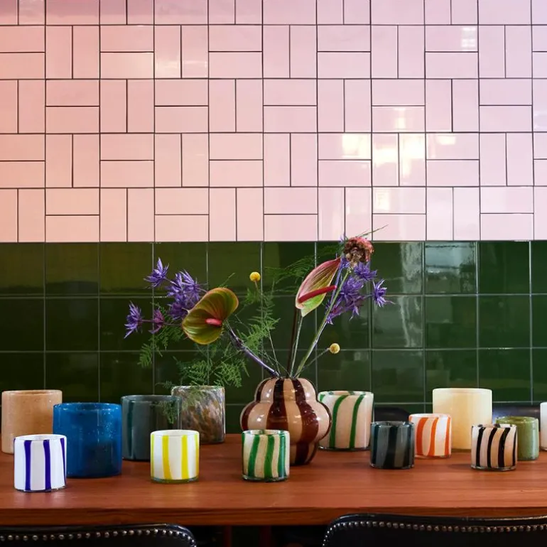 Calore telysholder 15x15 cm beige