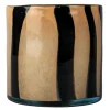 Calore vase/lyslykt 15x15 cm beige/svart striper