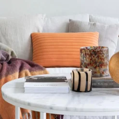 Calore vase/lyslykt 15x15 cm beige/brun striper