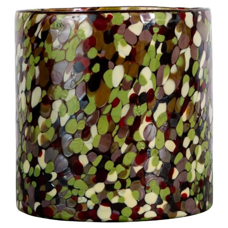 Calore vase/lyslykt 15x15 cm lime/svart