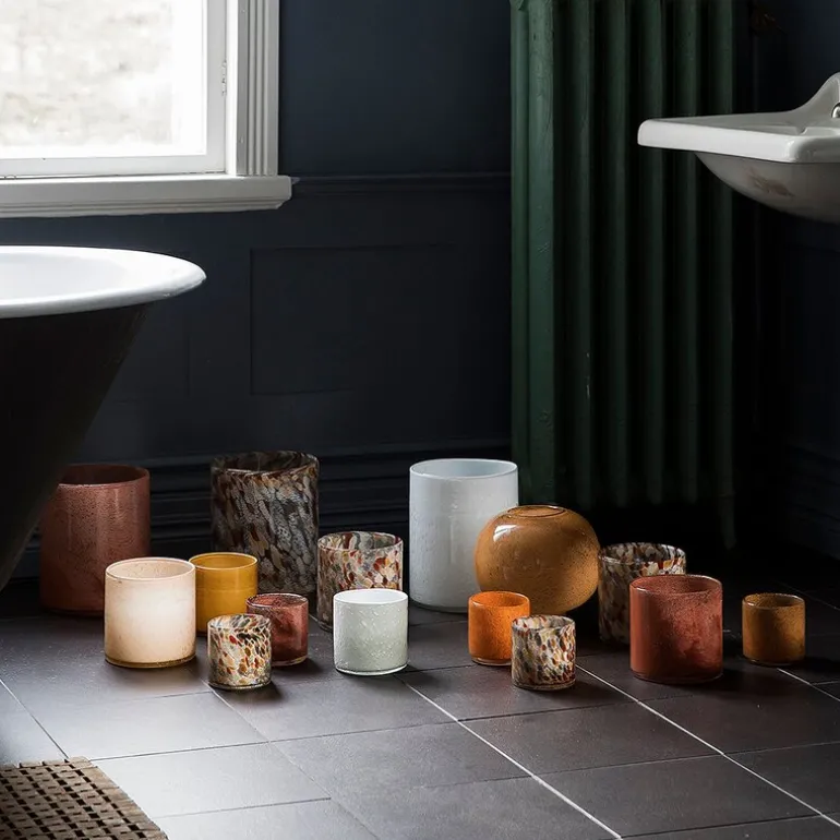 Calore vase/lyslykt 15x15 cm lime/svart