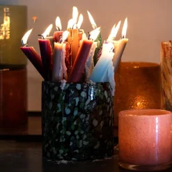 Calore vase/lyslykt 15x15 cm lime/svart