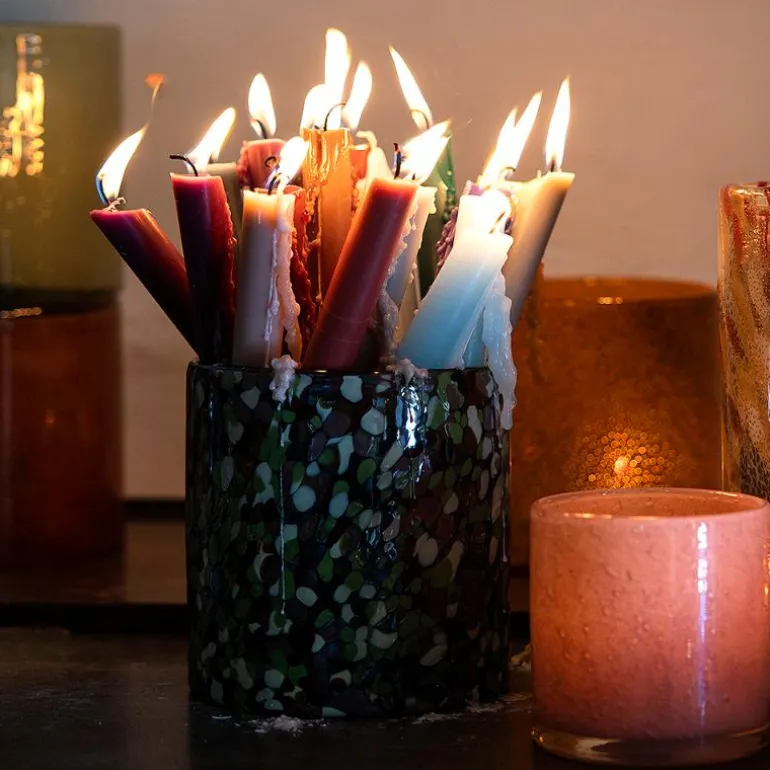 Calore vase/lyslykt 15x15 cm lime/svart