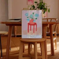 Camilla Bergqvist poster 50x70 cm red stool