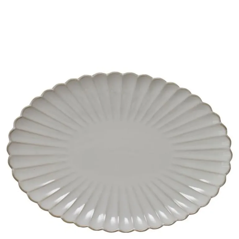 Camille serveringsfat 3,5x25,5 cm råhvit