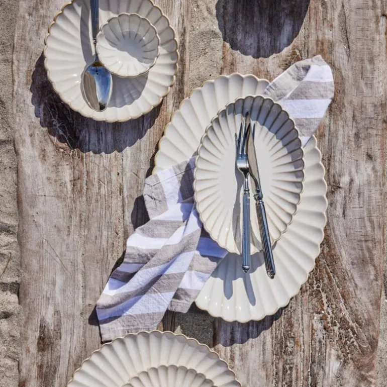 Camille serveringsfat 3x21 cm råhvit