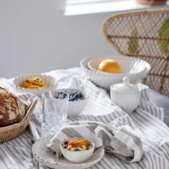 Camille skål 10x25 cm råhvit