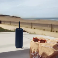 Carter Cold tumbler med sugerør 590 ml stone blue