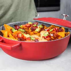 Cast Aluminium lav gryte 4L 29 cm rød