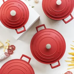 Cast Aluminium lav gryte 4L 29 cm rød