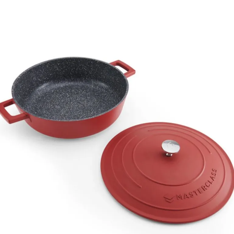 Cast Aluminium lav gryte 4L 29 cm rød