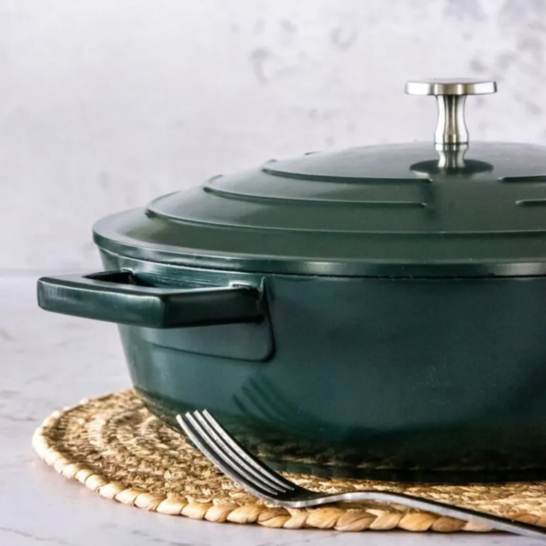 Cast Aluminium lav gryte 4L 29 cm hunter green