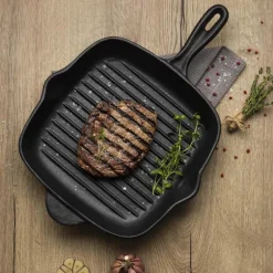 Cast iron grillpanne firkantet 2,2L svart