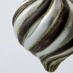 Chan julekuler 8 cm 4 stk svart/hvit