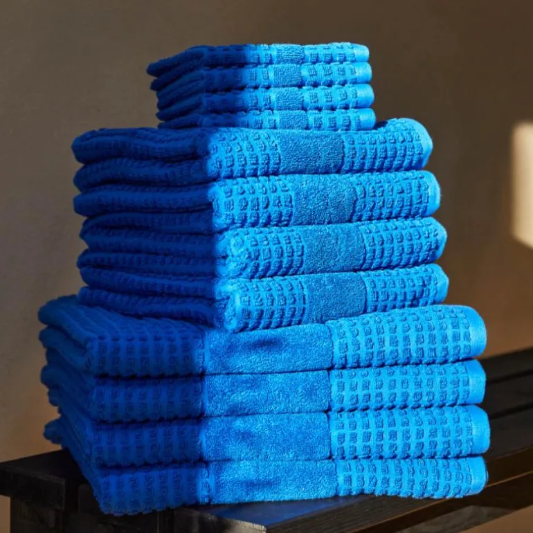 Check håndkle 50x100 cm blå