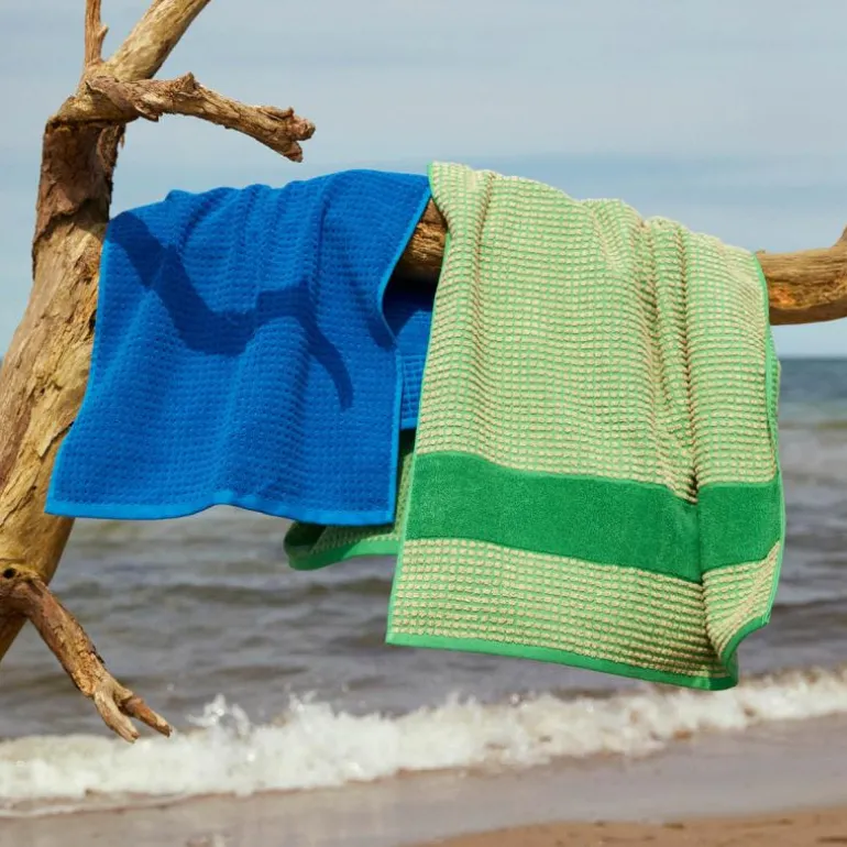 Check håndkle 50x100 cm blå