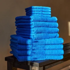 Check håndkle 70x140 cm blå