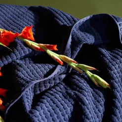 Check håndkle 50x100 cm marineblå