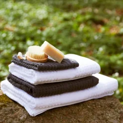 Check håndkle 50x100 cm mørk blå