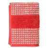 Check håndkle 50x100 cm rød/sand