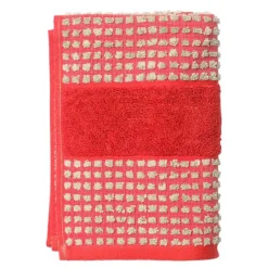 Check håndkle 50x100 cm rød/sand
