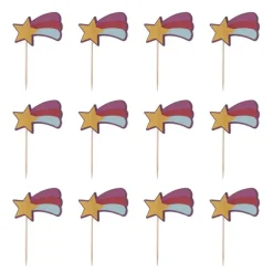 Chic kids kakepynt 12 stk stjerne multi