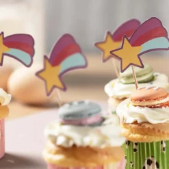 Chic kids kakepynt 12 stk stjerne multi