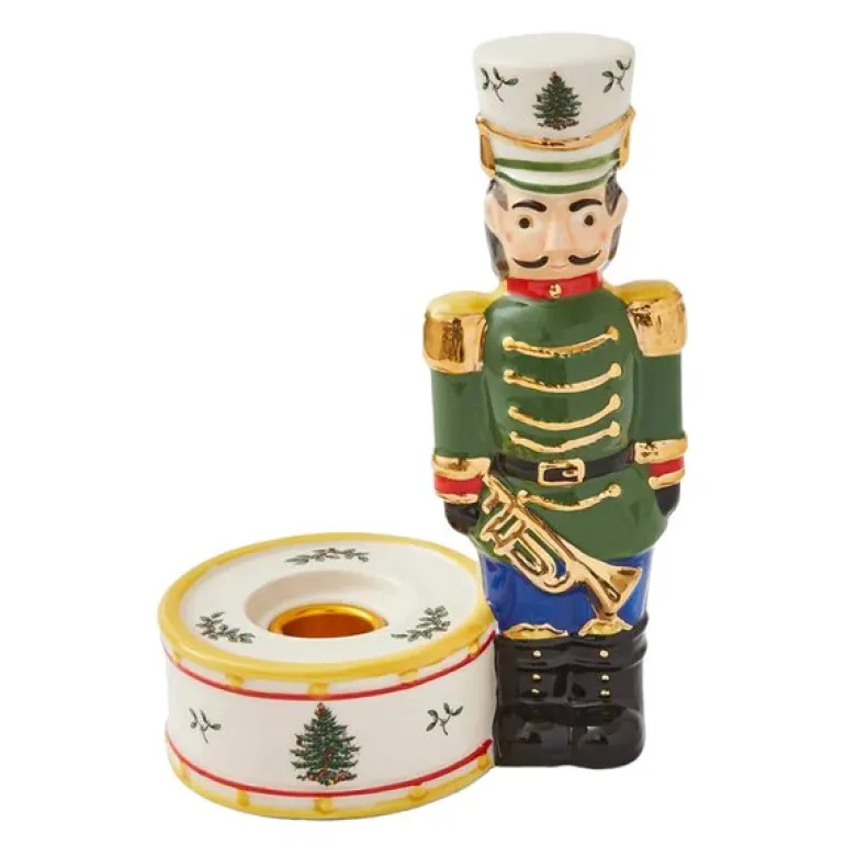 Christmas Tree lysestake 18 cm hvit/grønn/rød