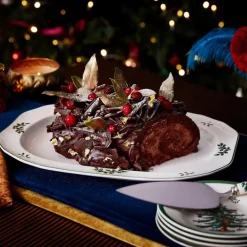 Christmas Tree Merry Christmas brett 28 cm hvit/grønn/rød