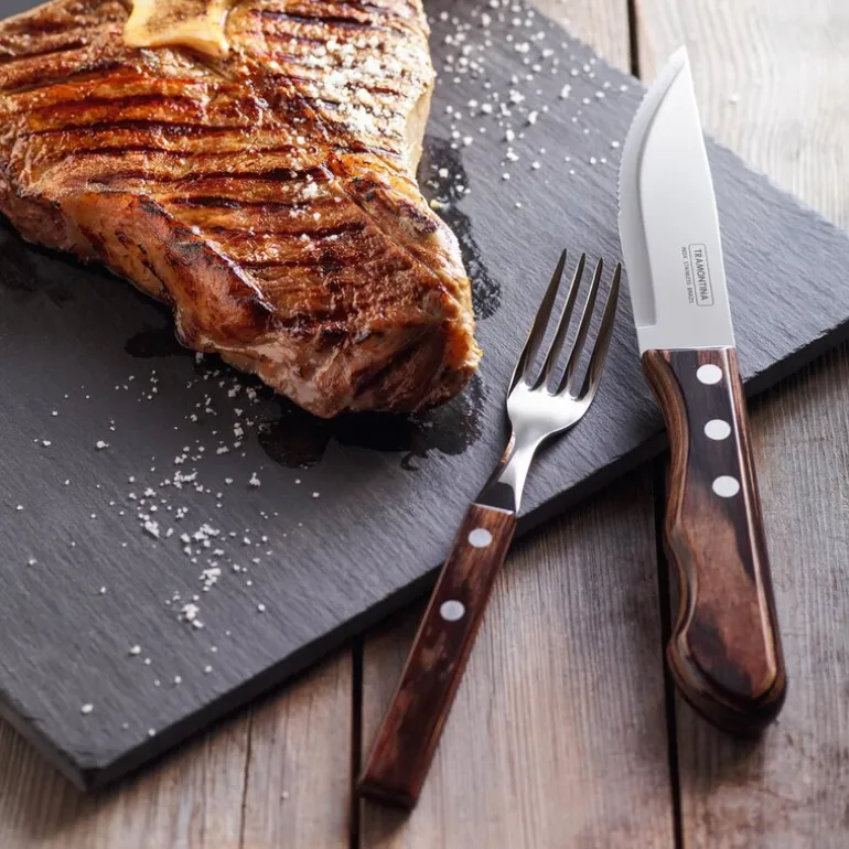 Churrasco gaffel 25 cm brun