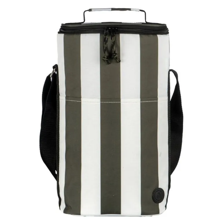 City stripet kjølebag høy rPET grønn/hvit