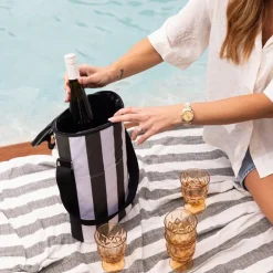 City stripet kjølebag høy rPET grønn/hvit