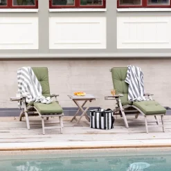 City stripet kjølebag stor rPET grønn/hvit