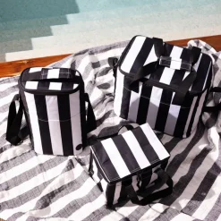 City stripet kjøleveske liten rPET svart/hvit