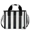 City stripet kjøleveske stor rPET svart/hvit