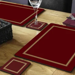 Classic bordbrikke 40x30 cm 4 stk vinrød