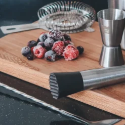 Cocktail muddler sølv/svart