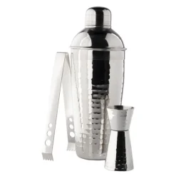 Cocktailsett 3 deler hamret rustfritt stål