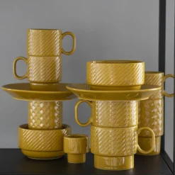 Coffee & More kaffekrus 25 cl 2 stk gul