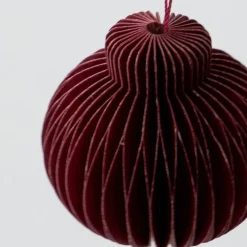 Comb juletrepynt papir 6 stk bordeaux