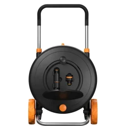 Comfort slangetrommel med slange 13mm 20m svart/oransje