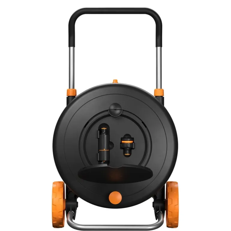 Comfort slangetrommel med slange 13mm 20m svart/oransje