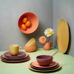 Confetti desserttallerken 21 cm apricot