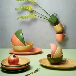 Confetti ovalt fat 36x25,5 cm mustard