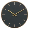 Conifer Oak veggklokke 28 cm mørk grønn linoleum m/gull viser