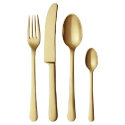 Copenhagen bestikksett gaveeske 4 deler matt gull