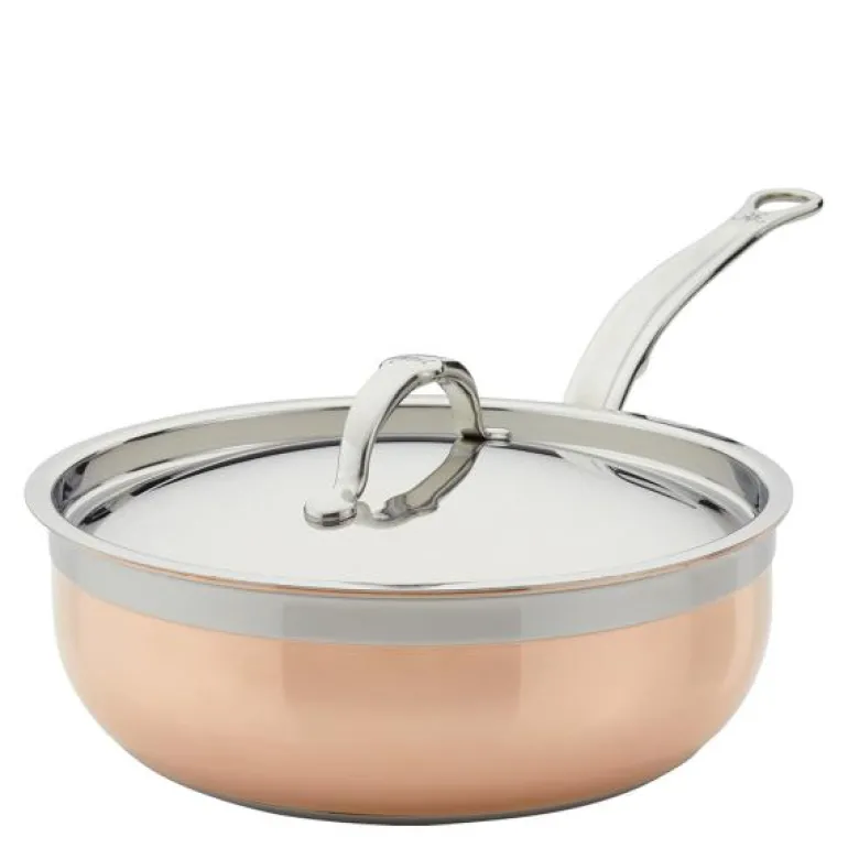 Copperbond traktørpanne med lokk 24cm 3,7L kobber