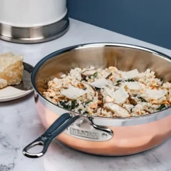 Copperbond traktørpanne med lokk 24cm 3,7L kobber