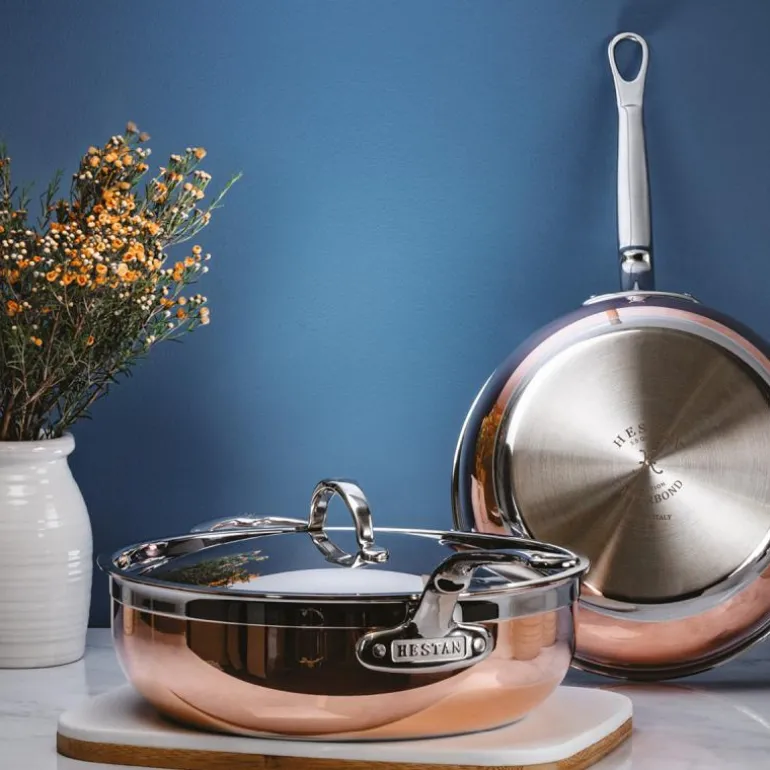 Copperbond traktørpanne med lokk 24cm 3,7L kobber