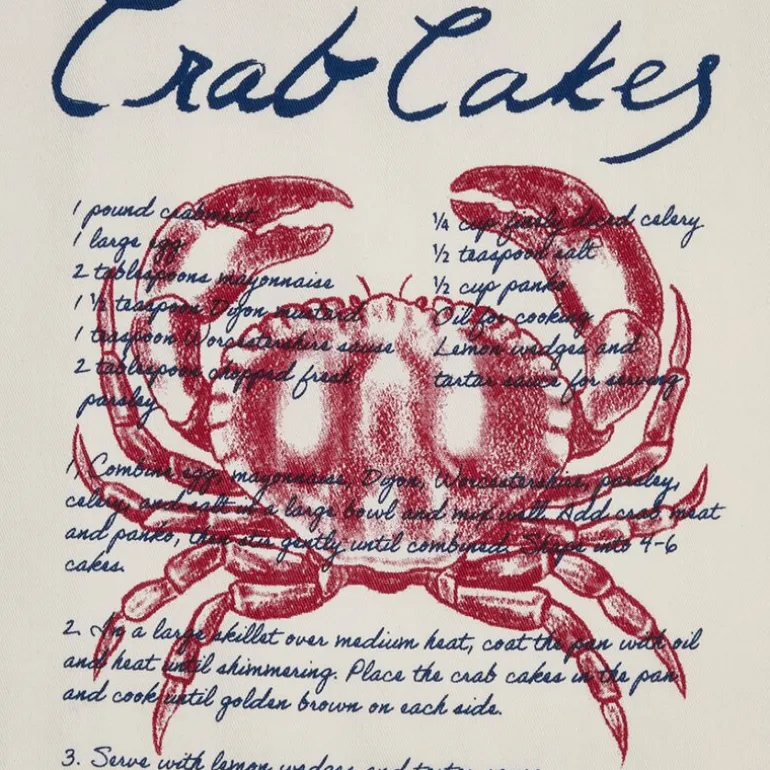 Crab cake kjøkkenhåndkle 70x50 cm hvit/blå